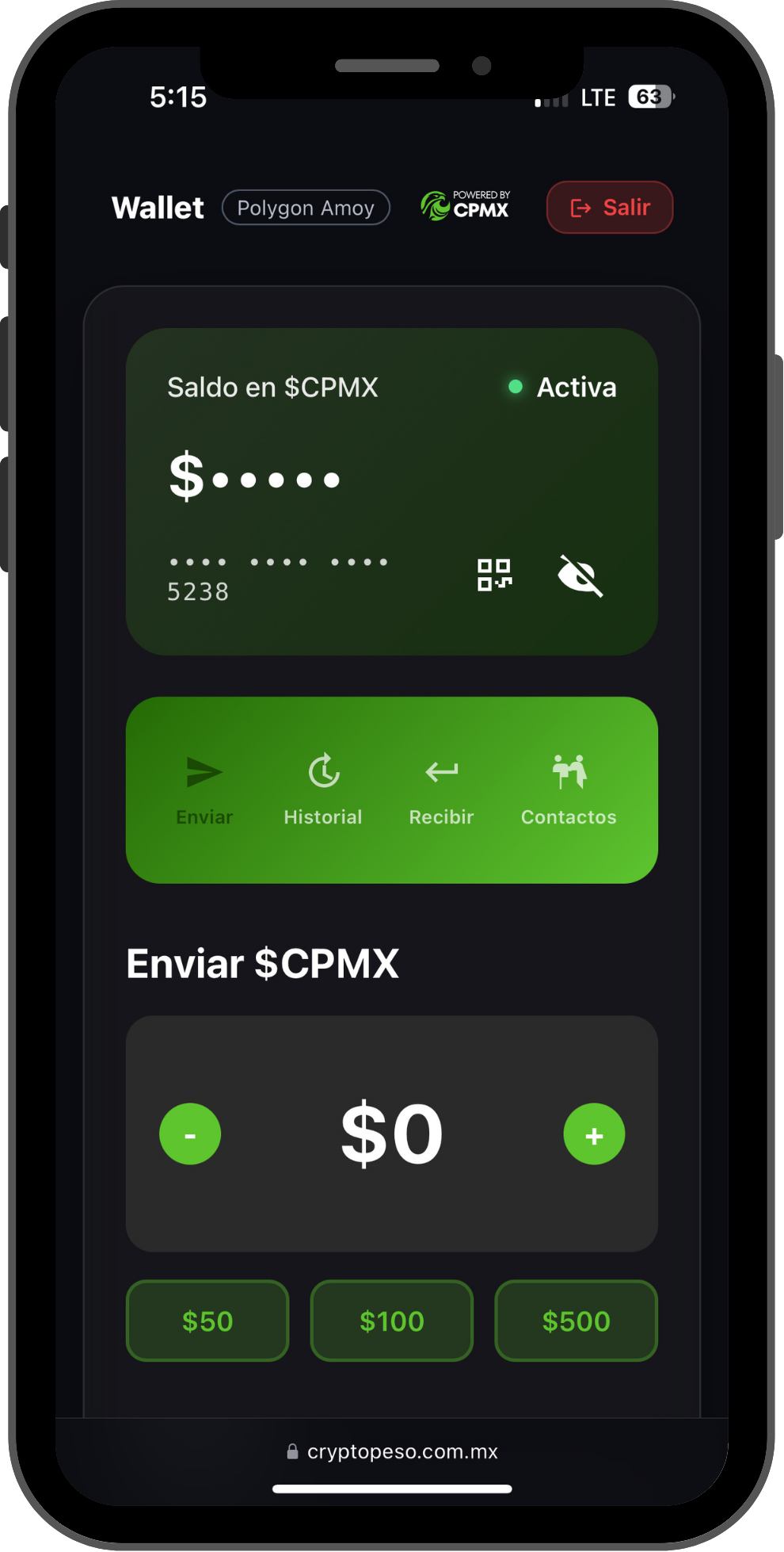 CPMX Wallet Interface